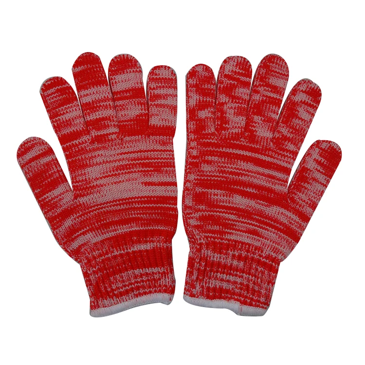 Factory Directly Provide Two Color Mixed Working Cotton Knitted Gloves