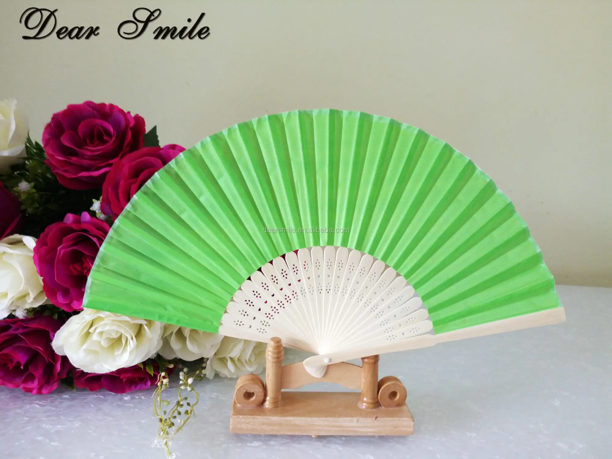 Folding Customized Fabric Hand Fan Hand Held Folding Fans for Wedding  ,Party
