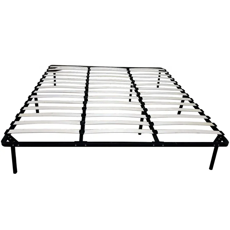 Cheap latest design double size wood slats metal bed frame