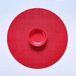 Fashion design OEM welcome best price outdoor dishwasher safe wholesale pvc table plate mats vinyl fabric placemat round