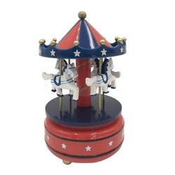 Sweety Pink Carousel Antique Music Box