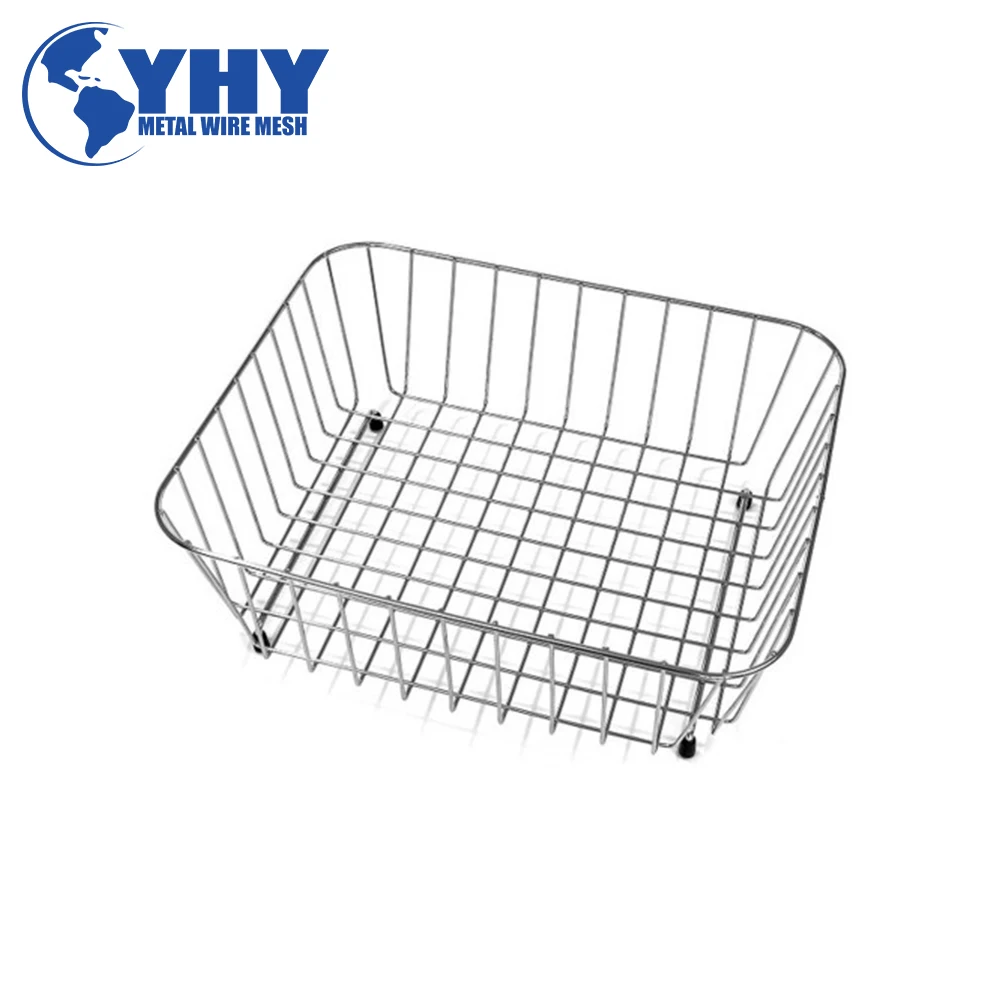 shallow stainless steel  wire mesh basket