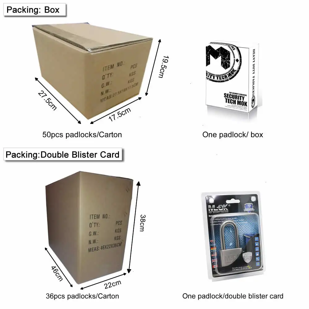 Mok производитель замочка на открытом воздухе Анти-ржавчины замок из нержавеющей стали похожие висячий замки с 3 ключа