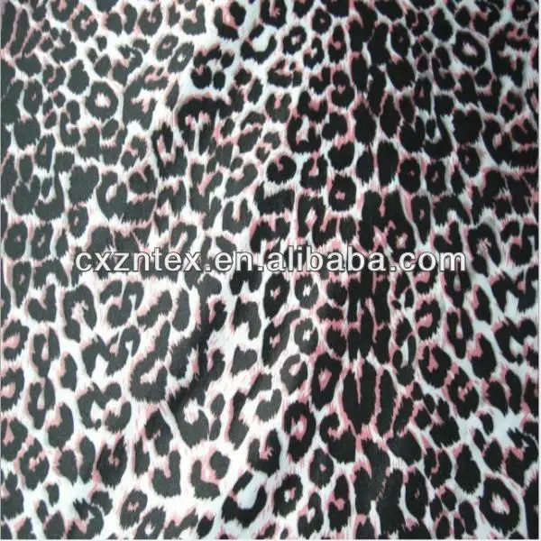 Satin leopard print fabric