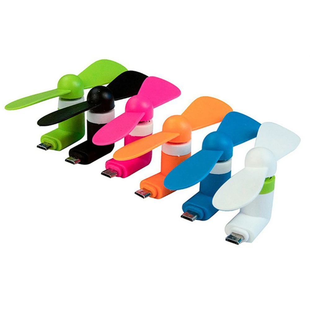 Портативный Электрический вращающийся мини-вентилятор OTG Micro USB для мобильного телефона iPhone Samsung Android