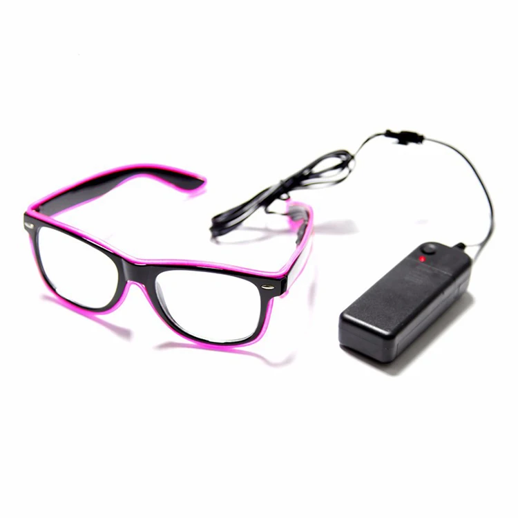 2021 Hot Sale Fashionable Light Up El Sunglasses/ Flashing El Wire Glasses For Christmas Gift