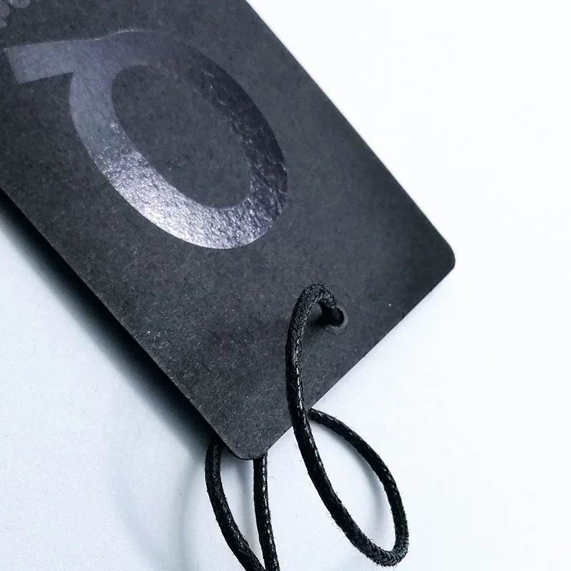 
Customize Recycled Clothing Price Tag Prijskaartje China Garment Accessories Black Paper Hang Tag 