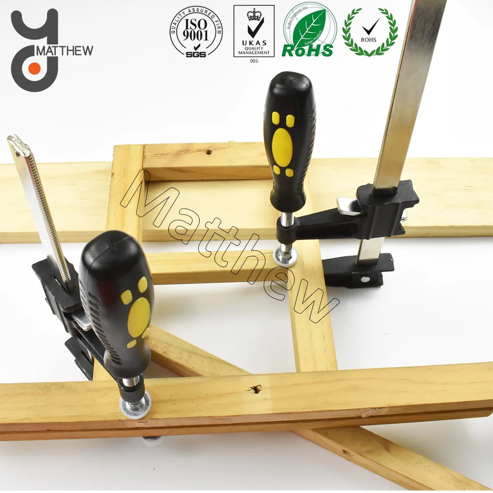 Быстросъемные стальные зажимы F с глубиной горла 60 мм и микрорегулируемой ручкой