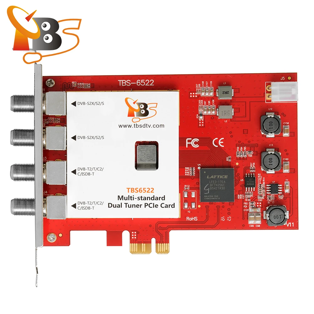 
TBS6522 HD Combo DVB-S2 DVB-T2 DVB-C ISDB-T satellite receiver Multistand twin tuner PCIe Card 