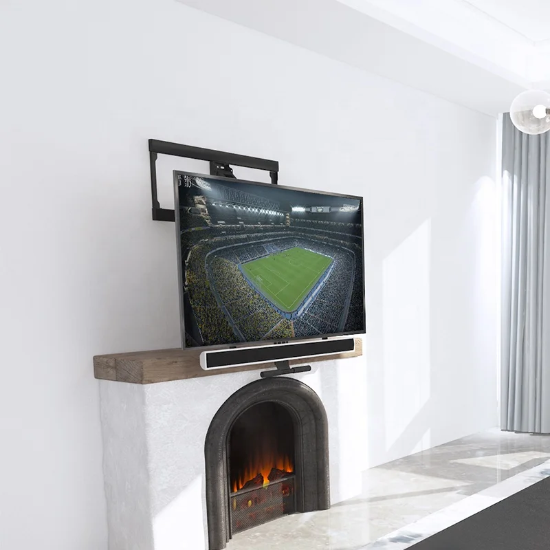 Gas Spring Pull Down TV Holder Wall Mount With Adjusted Sound Bar