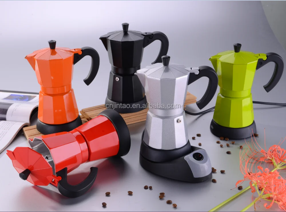 
JK41401(221) All Aluminum Ten horns colorful Electric espresso coffee maker 
