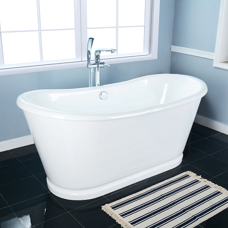 Freestanding Double Slipper Enameled Cast Iron Bath Tubs