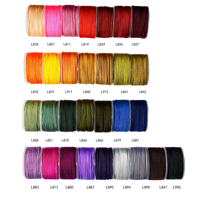 LONGJIE manufacturer wholesales 29 colors 2mm Long-lin hand-woven jewelry making thread 18m