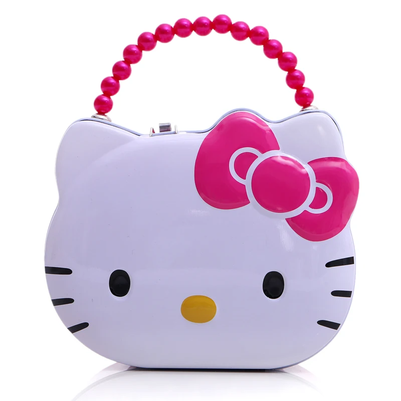 TOPSTHINK Cat piggy bank handle cute flip coin box with lock and key