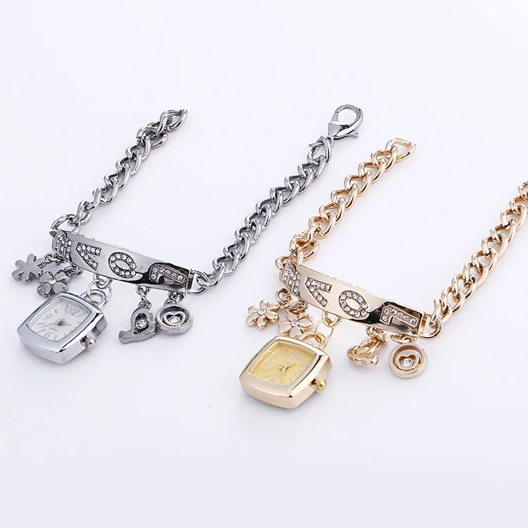
Hot Fashion Alloy Diamond Pendant Bracelet Watch High-end Ladies Quartz Watch Fashion Women Watch 