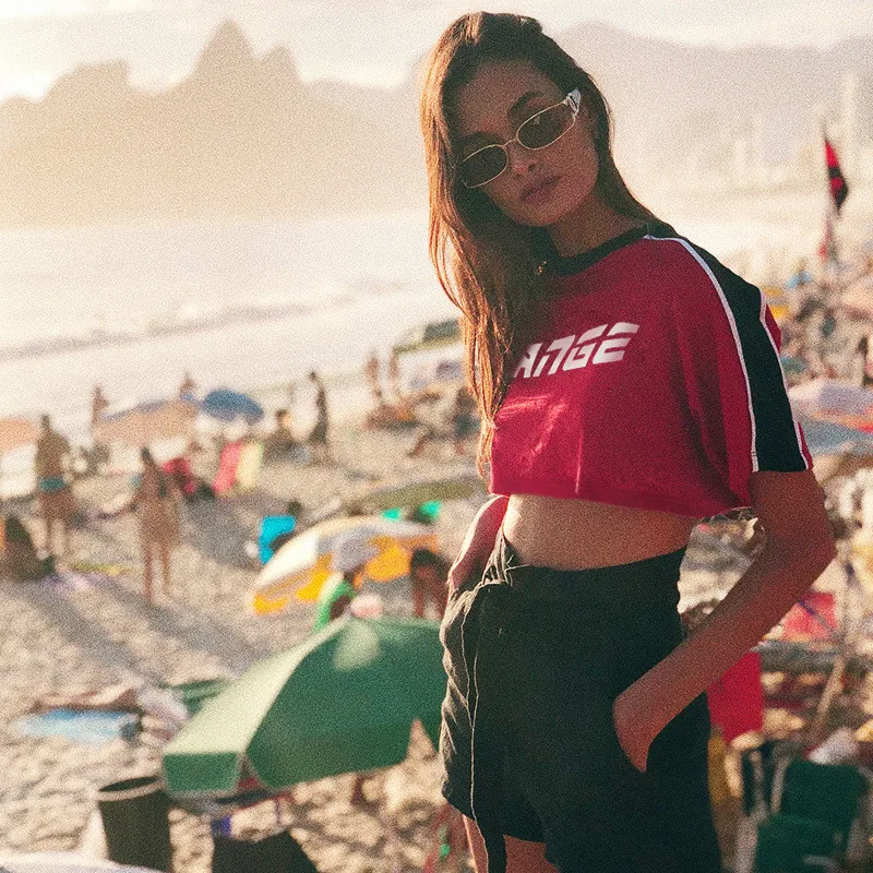 Hip Hop Dancer Short T Shirt Sexy Night Club Wear Jazz Dance Short Sleeve Ladies Sport Tops