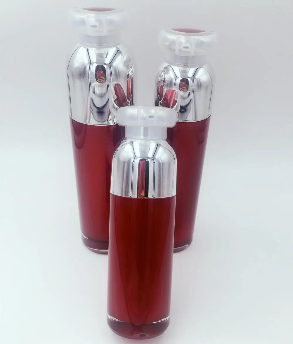 
China factory luxury red cosmetic airless bottle for cosmetic packaging 
