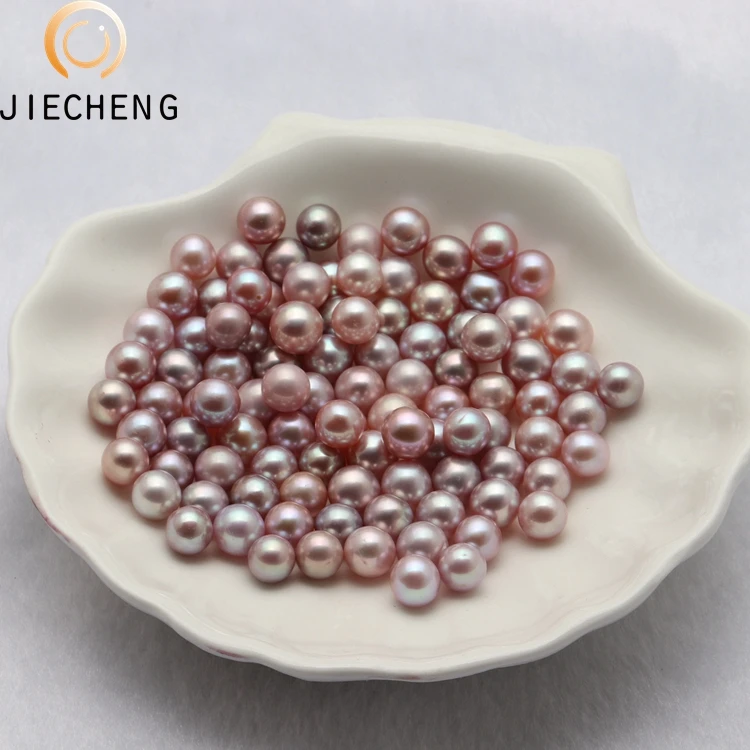 Wholesale 6-7mm 3a no hole round pearl freshwater loose cultured pearls beads