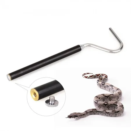 66cm Stainless Steel Handle Tongs Snake CatchTelescoping Pocket Snake Reptile V Hook Herp Tool