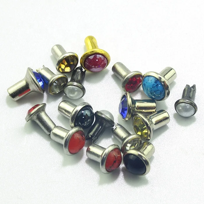 Open end rhinestone crystal rivets, cap end rhinestones and pearls rivet for clothes and bags