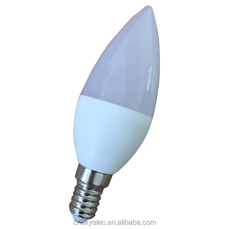 sky factory c37 led candle 5w e14 e27 37x104mm dimmable 110v 230v 85-265v 10pcs5630smd led candle with high lumen light bulb