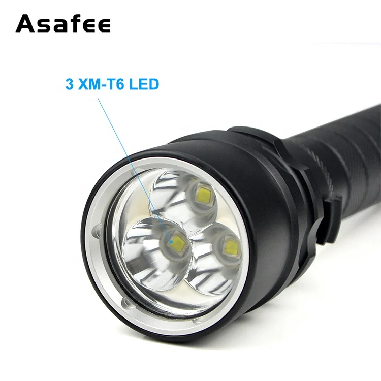 2400lm dive lamp torch Waterproof underwater led Diving Flashlight rechargeable