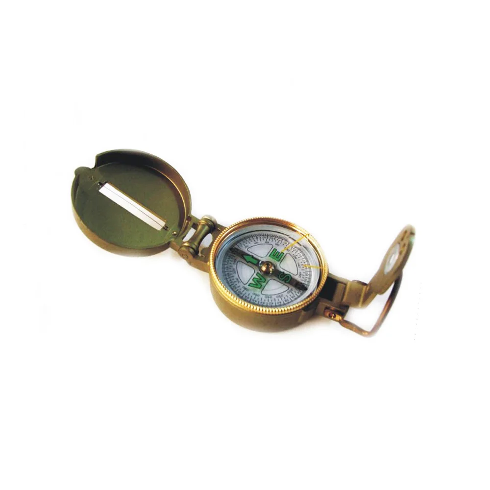 
folding metal army green compass military compass with sight wire 