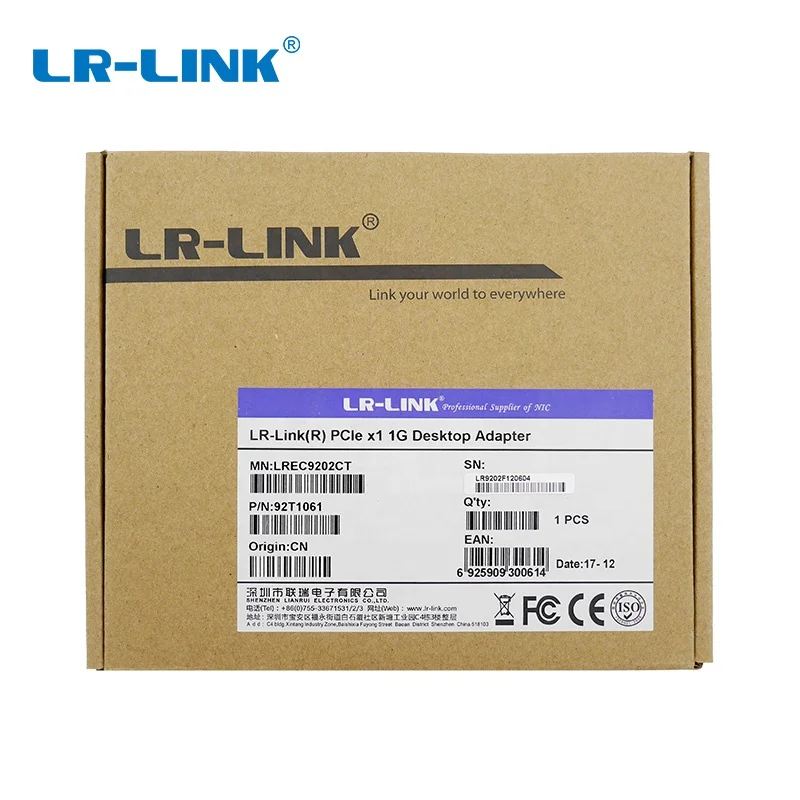 LR-LINK бренд LREC9202CT хорошая цена I211-AT PCIe * 1 Gigabit одного RJ45 мульти порт lan