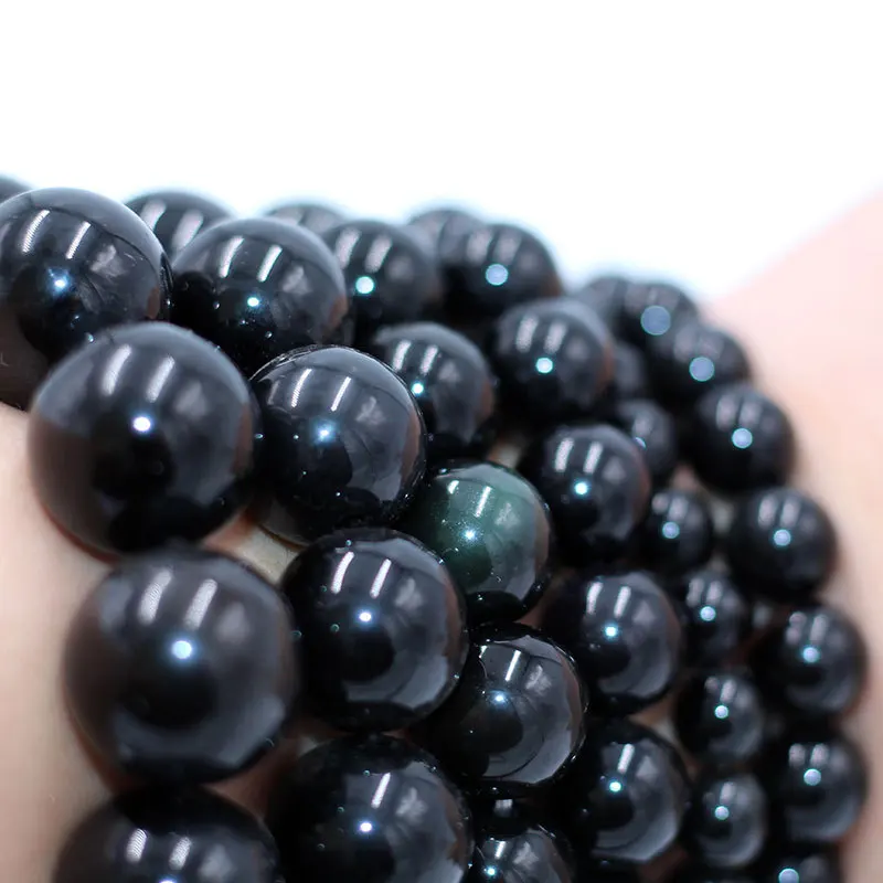 Natural Gold Obsidian Bracelet Single Circle Hand String High Quality Obsidian Bracelet Jewelry Reiki GemStone Beads Obsidian