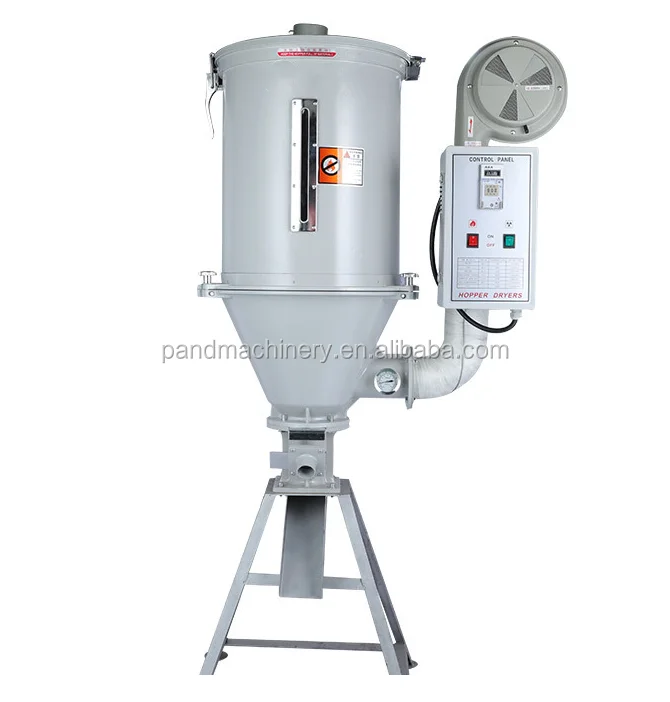 Plastic pellet hopper dryer for injection machine