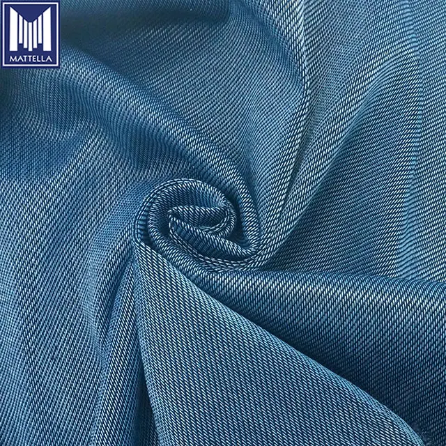 K8563 4 way  warp stretch 4% elastane french terry indigo knitted denim knit fabric wholesale per meter per kilogram