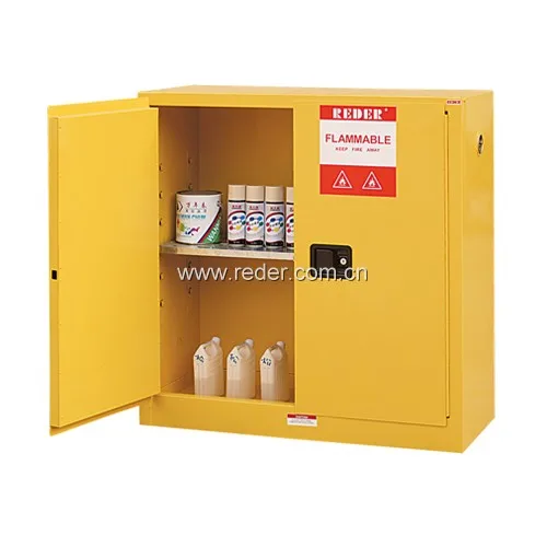 Industrial chemical flammable storage cabinet with yellow color