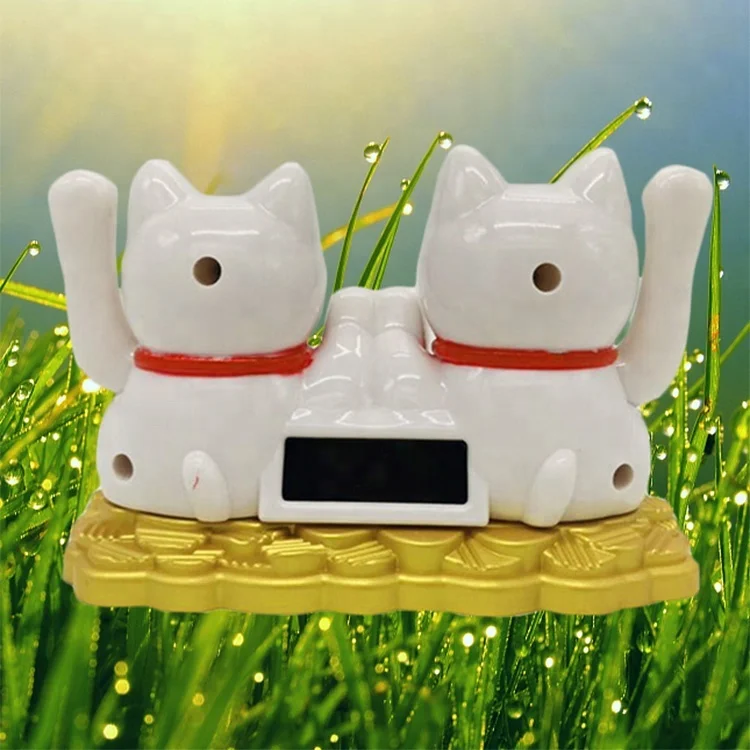 New custom plastic lucky cat solar power dancing toy for car toys