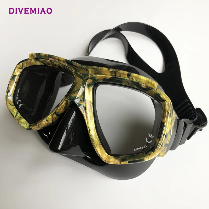 
Diving Mask Silicone Mask Tempereted Glass CAMO Mask For Freediving Snorkelling Spearfishing Frame 