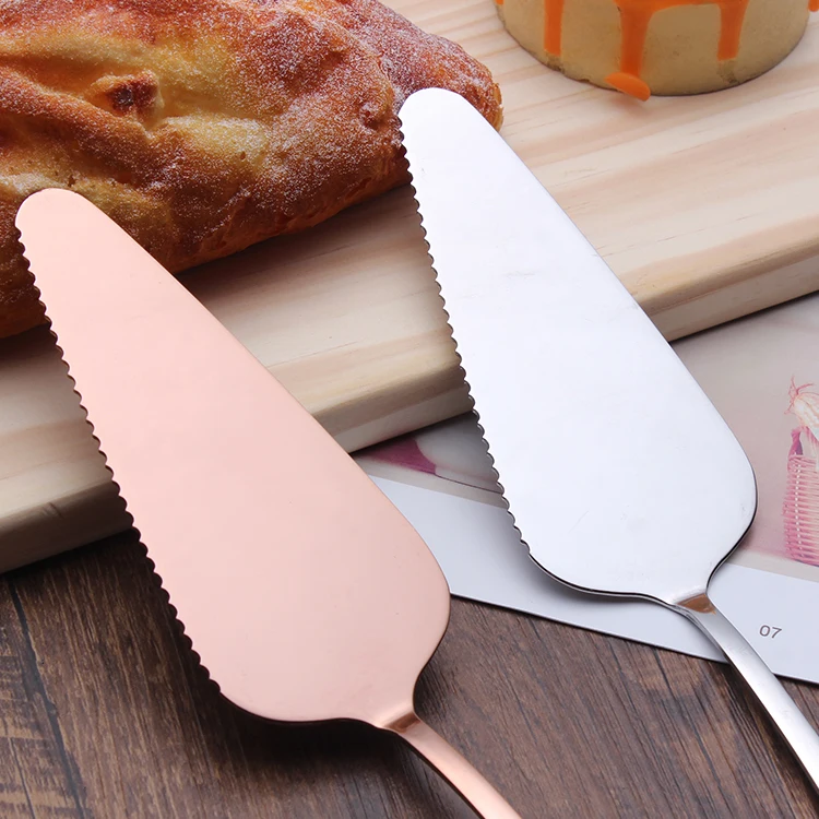 Customized logo stainless steel wedding cake knife and cake server set