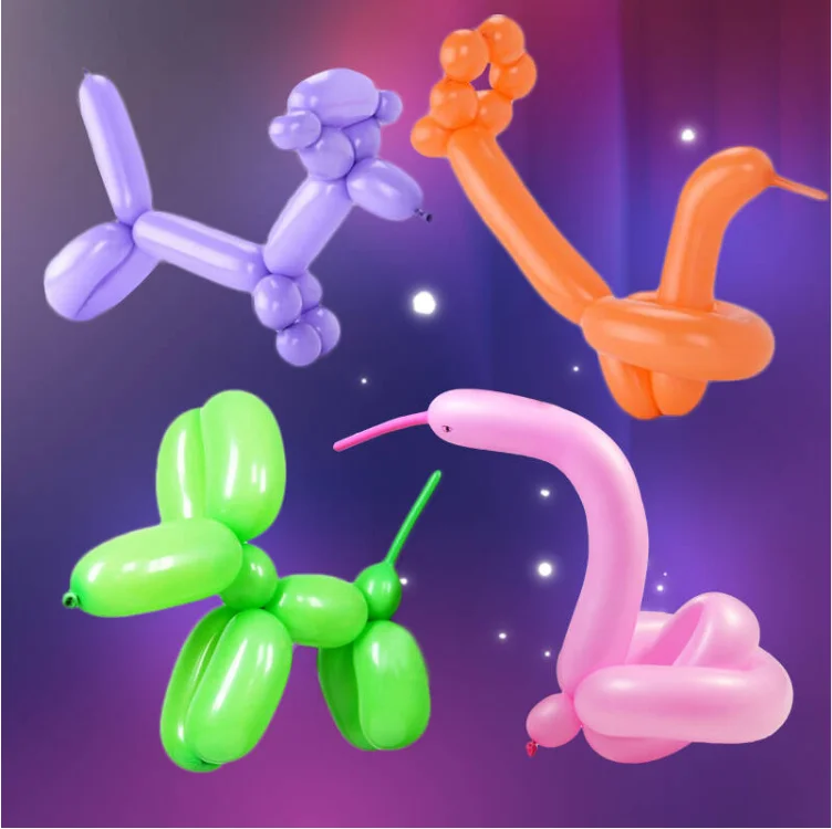 Good quality 100pcs/lot 1.8g 260 Magic Balloons Long Balloon Modelling Latex balloons Clown balls Assorted many Color Toys