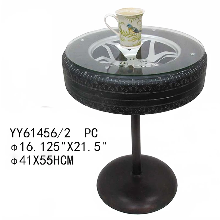 Hot sale tire theme round modern coffee table for decor