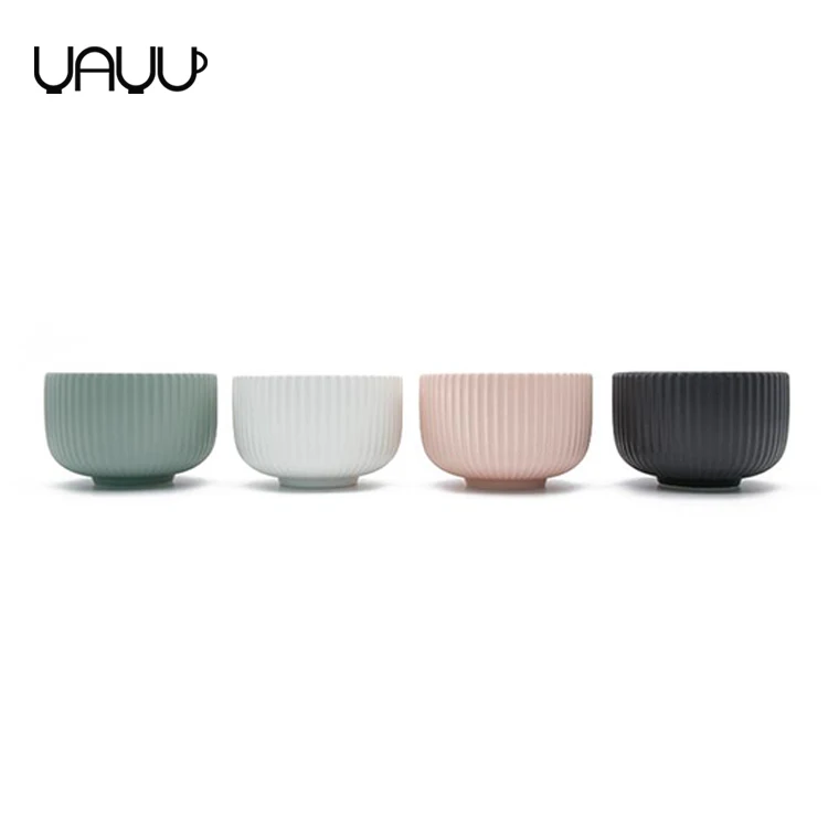 Household used multi-colored striped round 4.5 inch bulk cheap ceramic rice bowl for gift