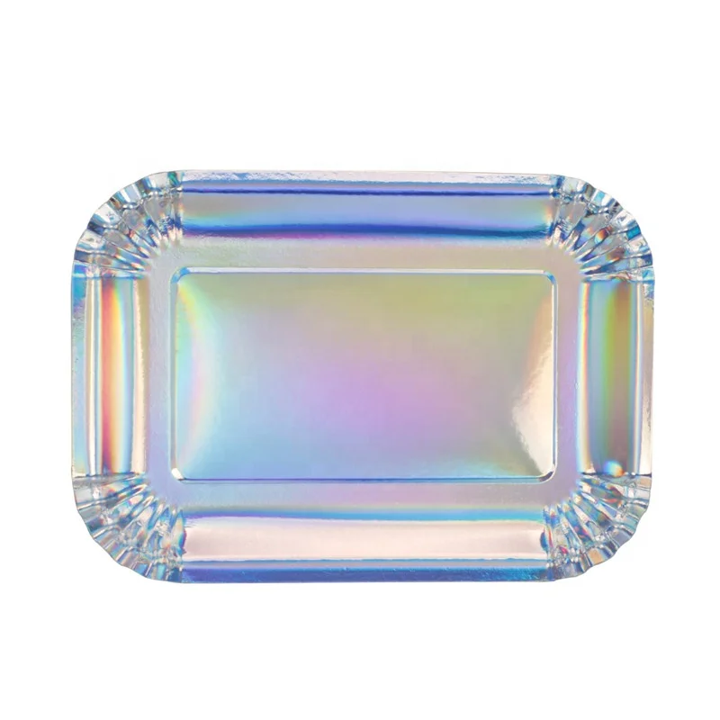 Классические одноразовые тарелки из серебряной фольги, 400 г/м2, 10,5 дюйма