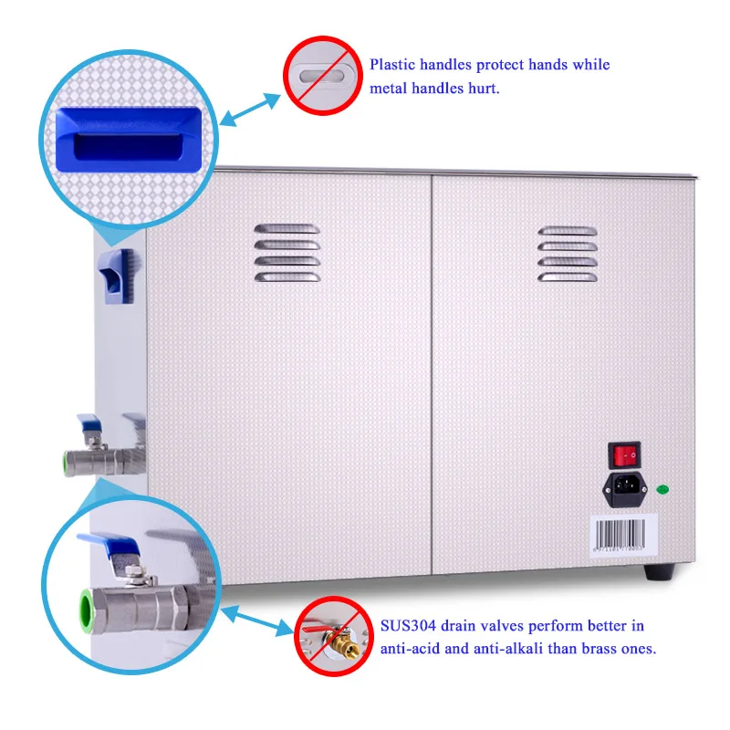 Ультразвуковая машина для очистки слепых деталей, регулируемая мощность и двойная частота для мытья автомобильных деталей