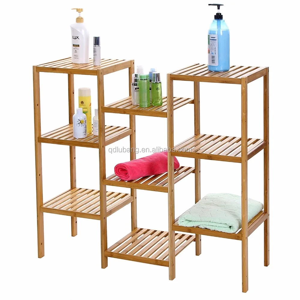 Book Shelf for Living Room, Bathroom, and Kitchen Shelving Home- 5-Tier Decorative Leaning Ladder Shelf- Wood Display Shelving