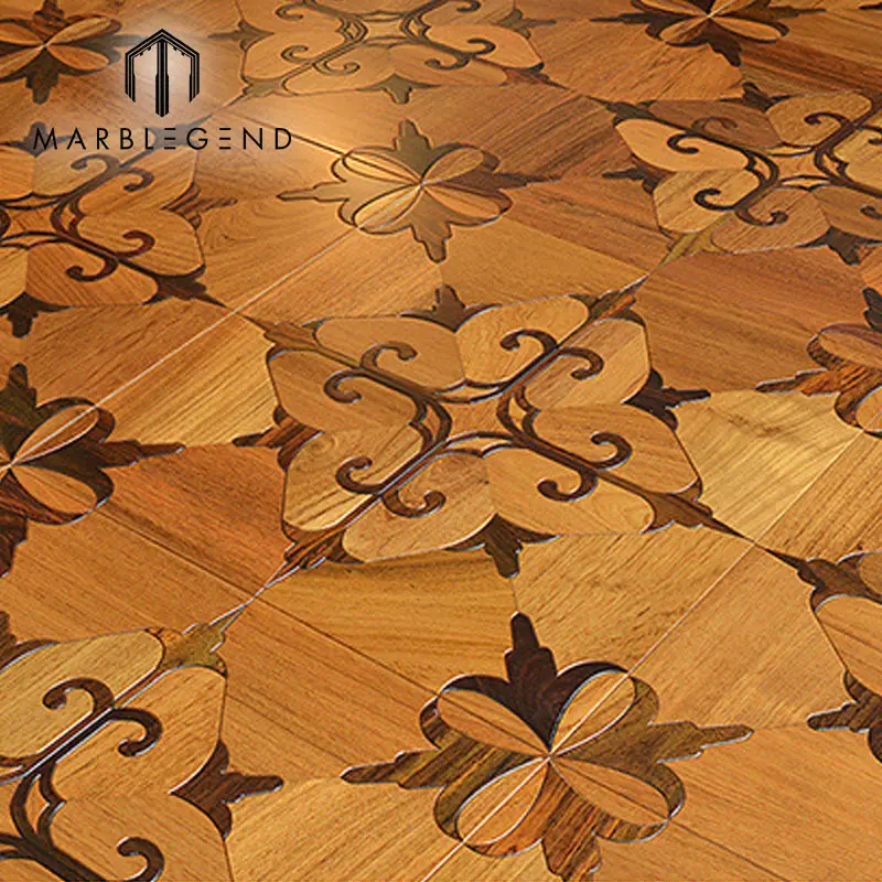 
Customized Laminate Teak Parquet Flooring Design 12x12 Marquetry Wood Inlay For Project 