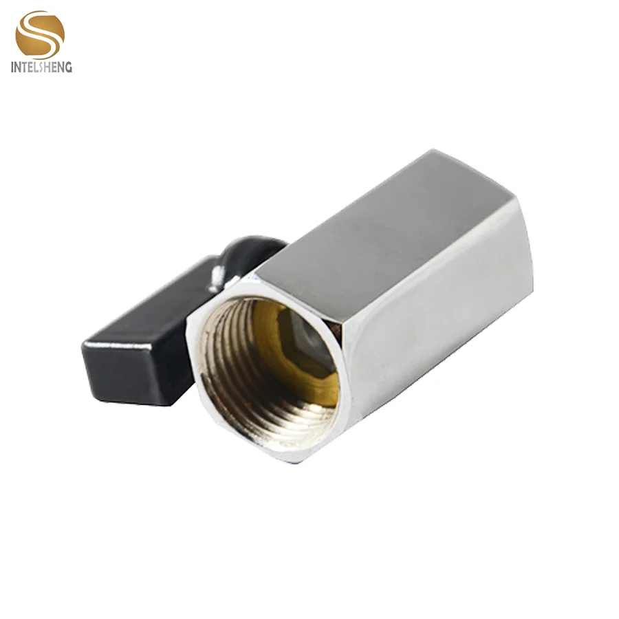 Yuhuan hot sale female-male Black Handle 1/4 inch-1inch brass nickel plated  mini ball valve