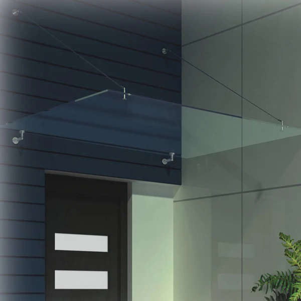 High quality tempered glass stainless steel glass canopy fitting awning door and window canopy stainless steel door canopy glass