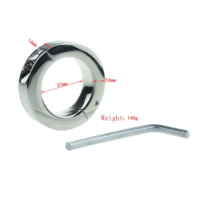Stainless Steel Hinged Ball Stretcher Weights Delayed Ejaculation Cock Ring