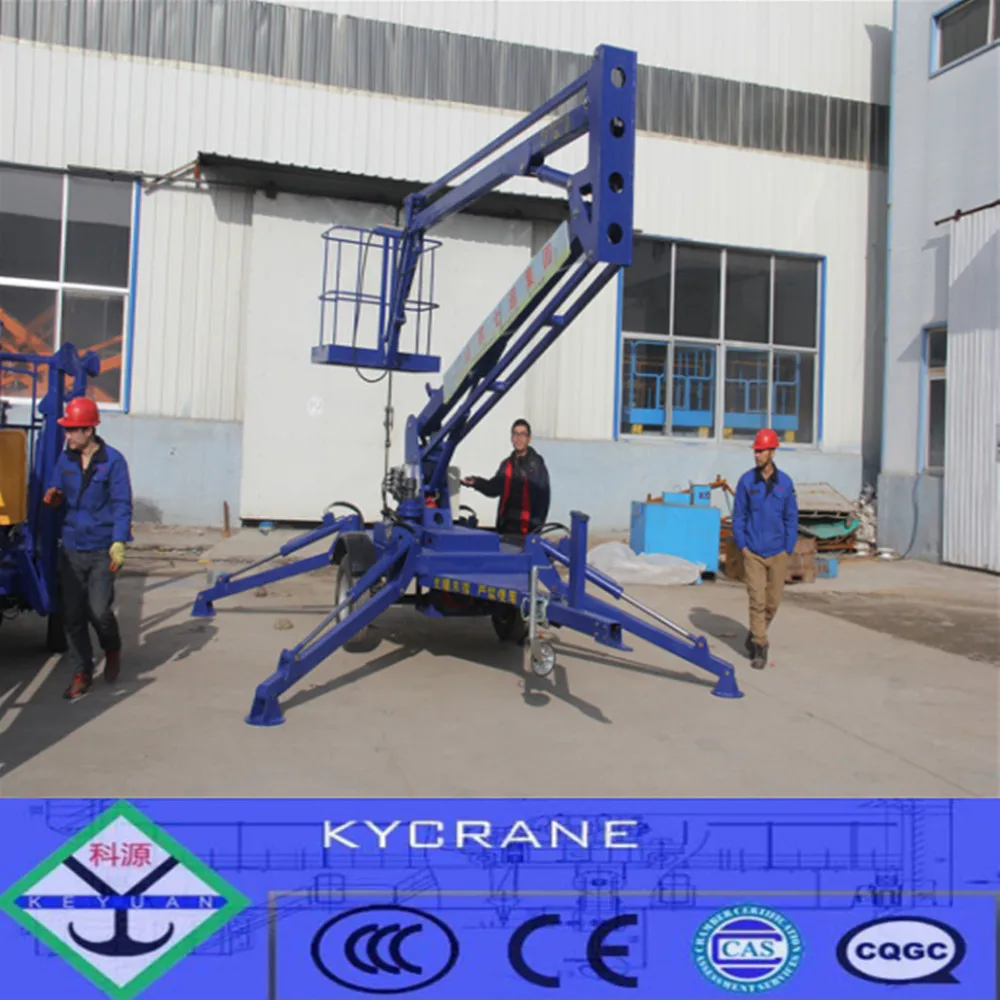
14m hydraulic towable boom lift trailer mounted used for cherry picker 