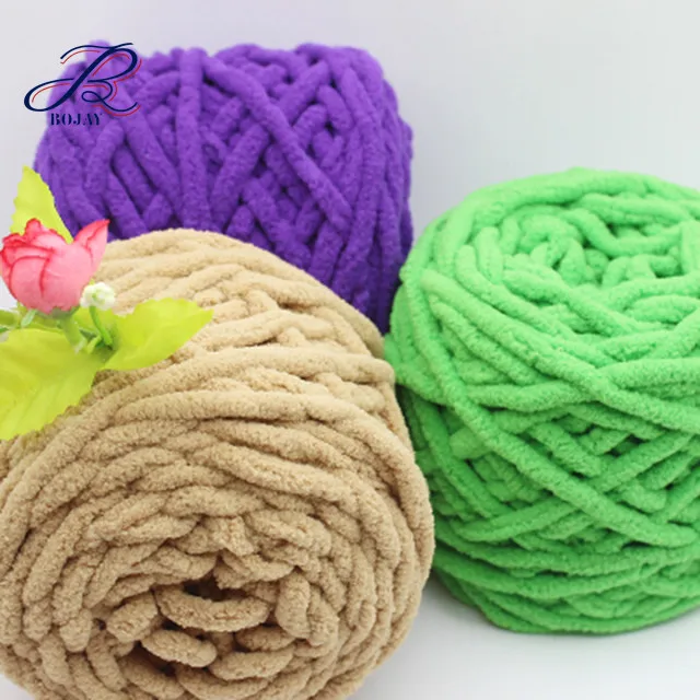 Chenille Yarn 100% Polyester Vegan Chunky Yarn Jumbo Yarn Knitting Materials for Knitting Scarves, Blankets