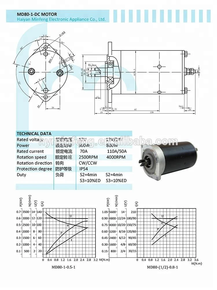 24V 800W Oil pump Motor in Hydraulic Parts for Electric Tools and Vehicle