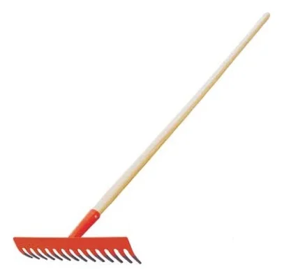 Hot garden hand Steel rake R with long handle for sale