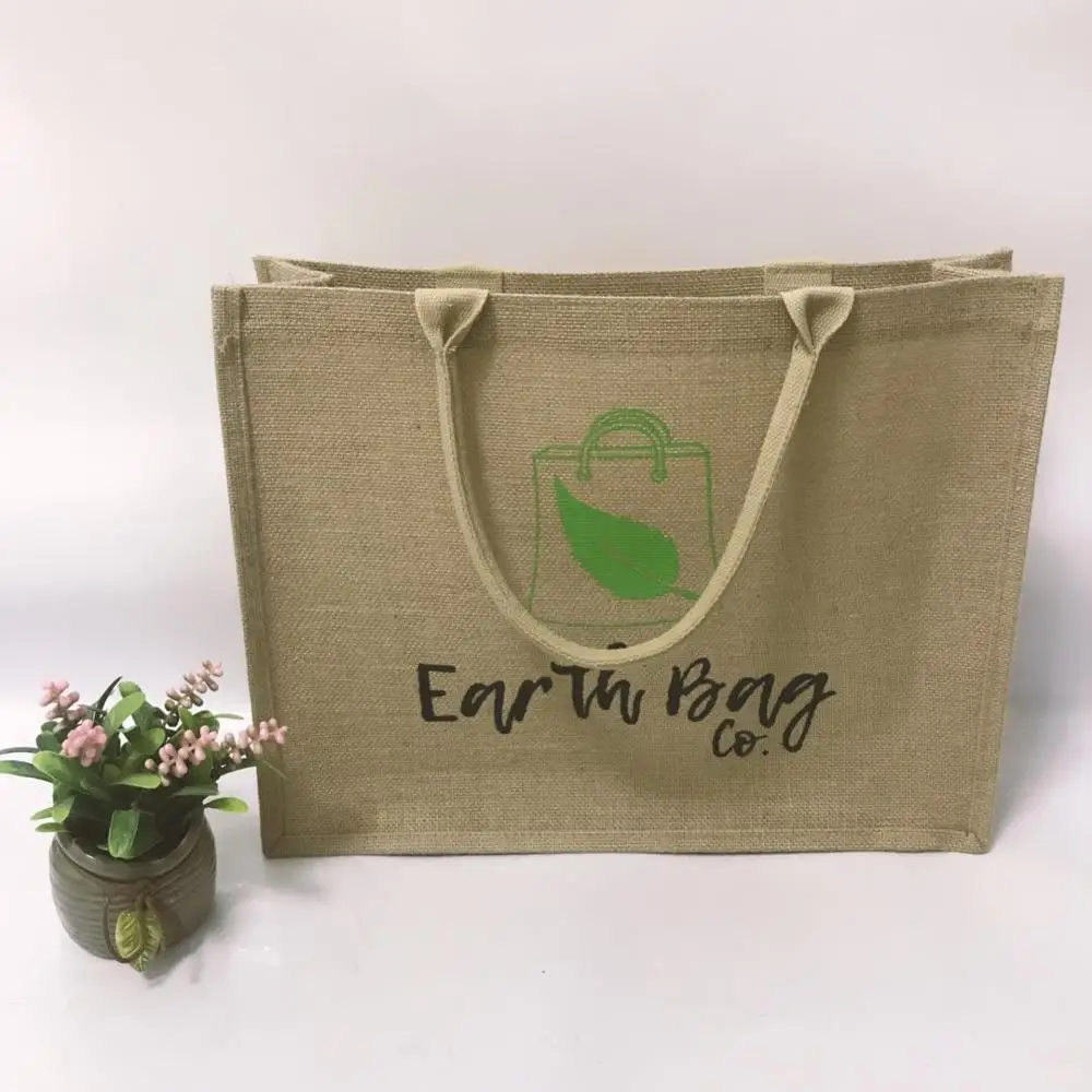 
Custom printed promotional hessian jute bag 